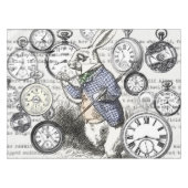 White Rabbit Alice in Wonderland Clocks Tafelkleed (Voorkant (Horizontaal))