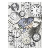 White Rabbit Alice in Wonderland Clocks Tafelkleed (Voorkant)