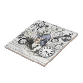White Rabbit Alice in Wonderland Clocks Tegeltje (Zijkant)