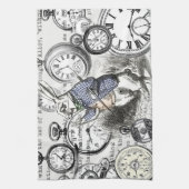 White Rabbit Alice in Wonderland Clocks Theedoek (Verticaal)