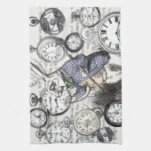 White Rabbit Alice in Wonderland Clocks Theedoek (Verticaal)