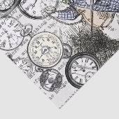 White Rabbit Alice in Wonderland Clocks Tissuepapier (Detail)