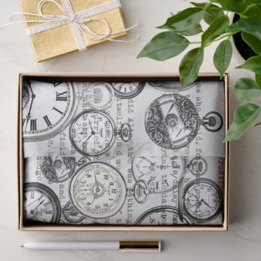 White Rabbit Alice in Wonderland Clocks Tissuepapier (Geschenk)