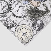 White Rabbit Alice in Wonderland Clocks Tissuepapier (Detail)
