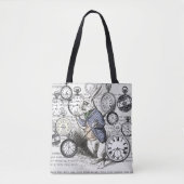 White Rabbit Alice in Wonderland Clocks Tote Bag (Voorkant)