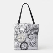 White Rabbit Alice in Wonderland Clocks Tote Bag (Achterkant)