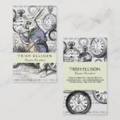 White Rabbit Alice in Wonderland Clocks Visitekaartje (Voorkant / Achterkant)