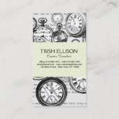 White Rabbit Alice in Wonderland Clocks Visitekaartje (Achterkant)