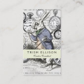 White Rabbit Alice in Wonderland Clocks Visitekaartje (Voorkant)