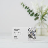 White Rabbit Alice in Wonderland Clocks Visitekaartje (Staand voorkant)