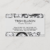 White Rabbit Alice in Wonderland Clocks Visitekaartje (Achterkant)