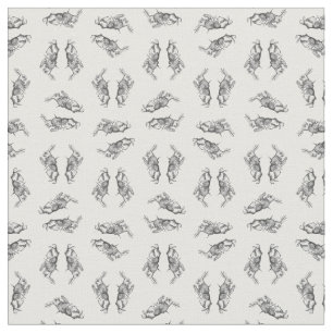 White Rabbit Alice in Wonderland CUSTOM BG COLOR Stof