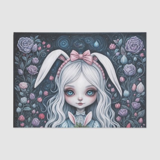 White Rabbit Alice in Wonderland Decoupage Papier (Voorkant)