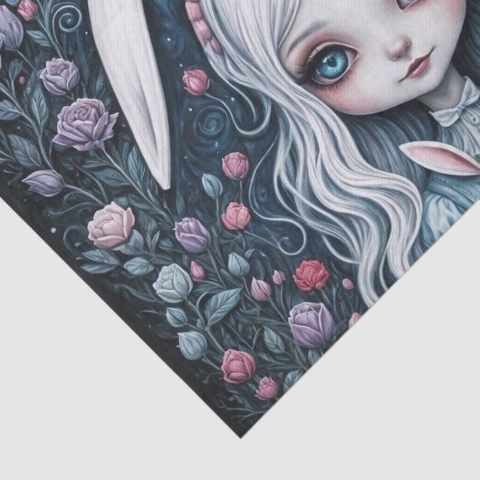 White Rabbit Alice in Wonderland Decoupage Papier (Detail)