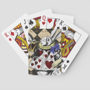 White Rabbit Alice in Wonderland die kaarten speel