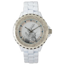 White Rabbit Alice (in Wonderland) Emaille horloge