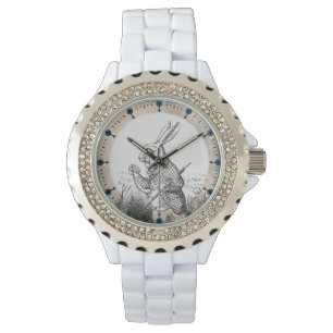 White Rabbit Alice (in Wonderland) Enamel Watch Horloge
