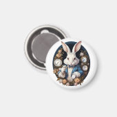 White Rabbit Alice in Wonderland Horloges en rozen Magneet (Voorkant / Achterkant)