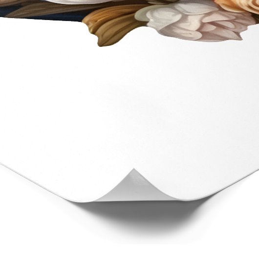 White Rabbit Alice in Wonderland Horloges en rozen Poster (Hoek)