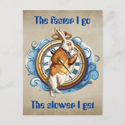 White Rabbit, Alice in Wonderland karakter. Briefkaart (Voorkant)