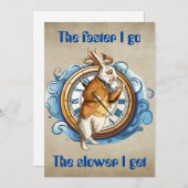 White Rabbit, Alice in Wonderland karakter. Notitiekaartje (Voorkant / Achterkant)