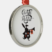 White Rabbit, Alice in Wonderland Metalen Ornament (Rechts)
