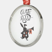 White Rabbit, Alice in Wonderland Metalen Ornament (Links)