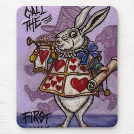 WHITE RABBIT Alice in Wonderland Muismat (Voorkant)