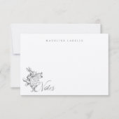 White Rabbit  Alice in Wonderland Naam Notitiekaartje (Voorkant)
