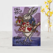 WHITE RABBIT Alice in Wonderland Note Kaart (Gele Bloem)