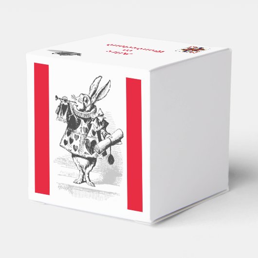 White Rabbit Alice in Wonderland Party Favorieten  Bedankdoosjes (Achterkant)