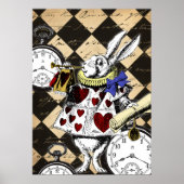 White Rabbit Alice in Wonderland Poster Print (Voorkant)
