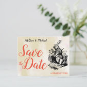 White Rabbit Alice in Wonderland Save the Date Briefkaart (Staand voorkant)