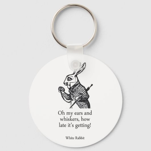 White Rabbit Alice in Wonderland Sleutelhanger (Voorkant)