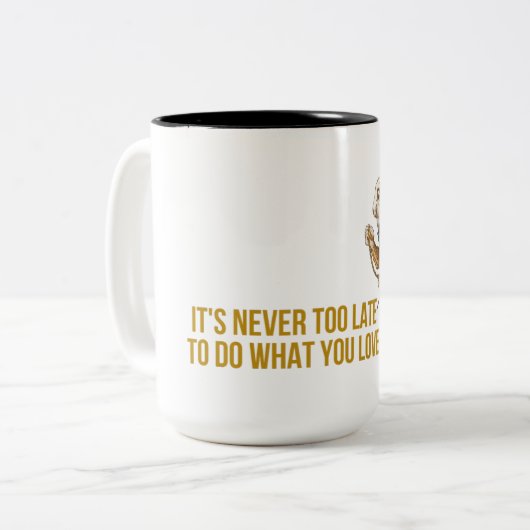 White Rabbit Alice in Wonderland Tweekleurige Koffiemok (Voorkant links)