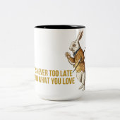 White Rabbit Alice in Wonderland Tweekleurige Koffiemok (Center)