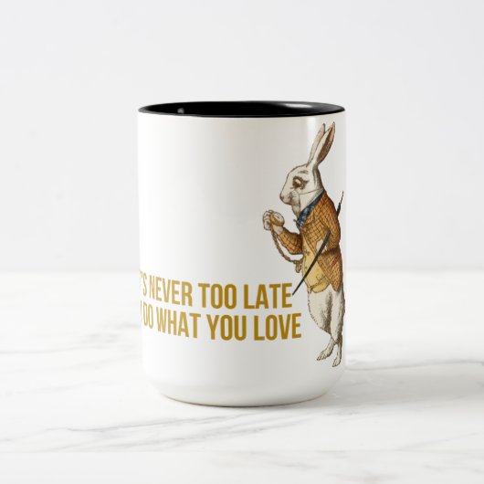 White Rabbit Alice in Wonderland Tweekleurige Koffiemok (Center)