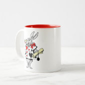White Rabbit Alice in Wonderland Tweekleurige Koffiemok (Voorkant links)