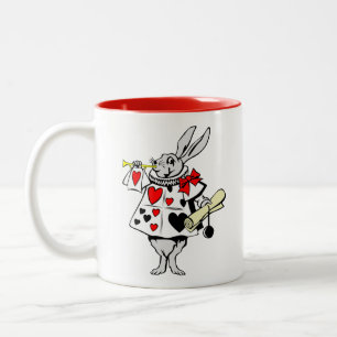 White Rabbit Alice in Wonderland Tweekleurige Koffiemok