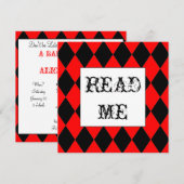 White Rabbit Alice Invitation Kaart (Voorkant / Achterkant)