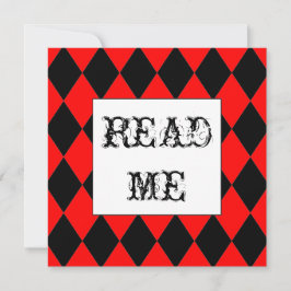 White Rabbit Alice Invitation Kaart