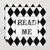 White Rabbit Alice Invitation Kaart (Voorkant / Achterkant)