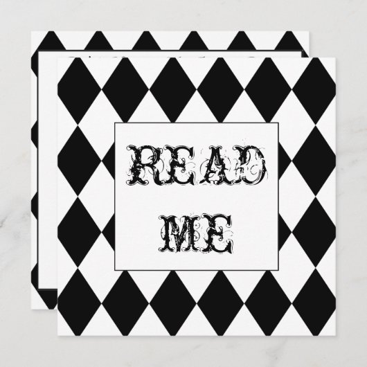 White Rabbit Alice Invitation Kaart (Voorkant / Achterkant)