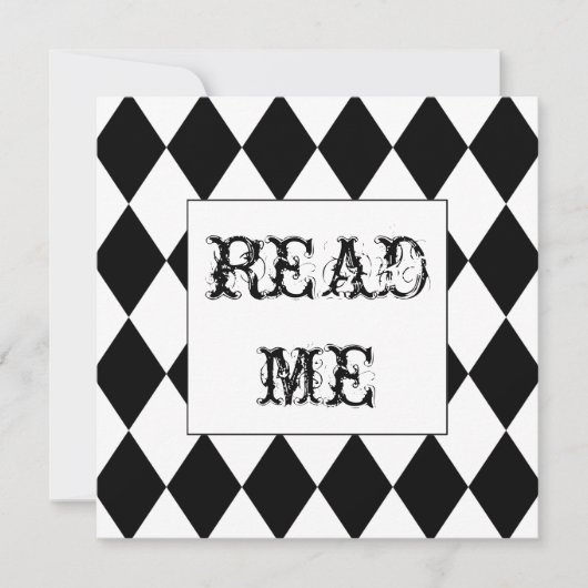 White Rabbit Alice Invitation Kaart (Voorkant)