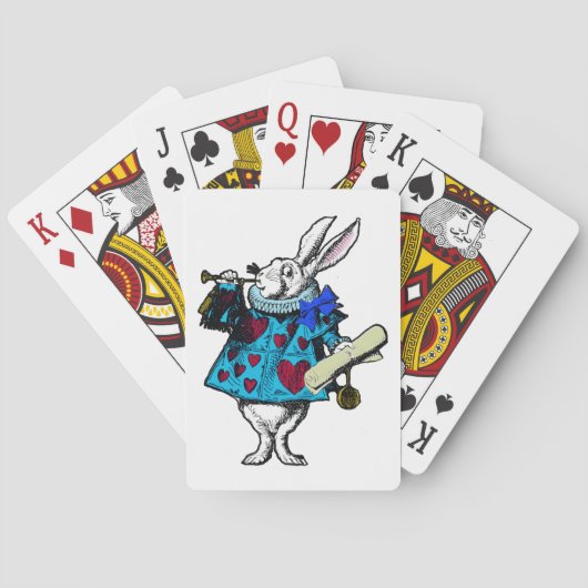White Rabbit Alice Wonderland Deck-speelkaarten Pokerkaarten (Achterkant)