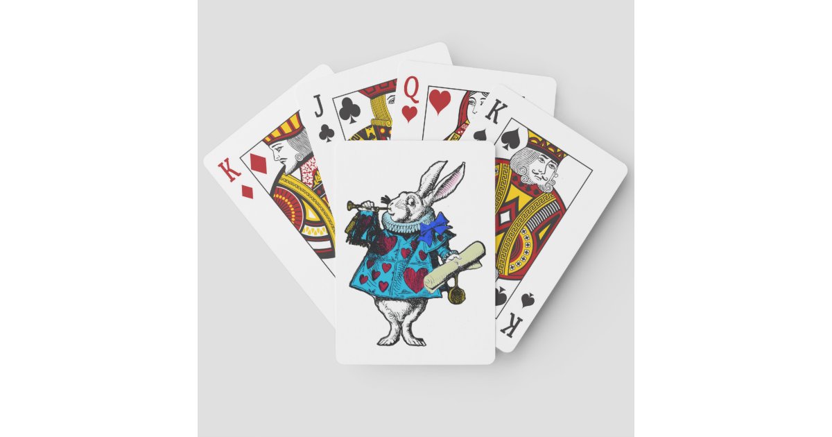 White Rabbit Alice Wonderland Deck-speelkaarten Pokerkaarten | Zazzle.nl