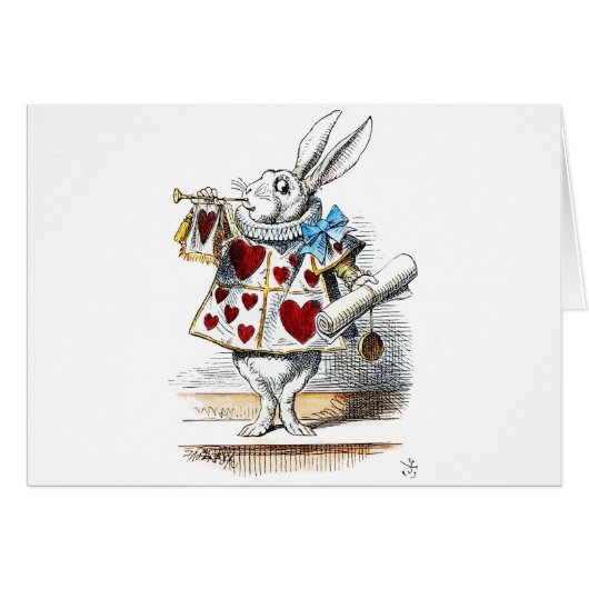 White Rabbit Alice Wonderland Hearts (Voorkant Horizontaal)