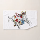 White Rabbit Alice Wonderland Hearts Bad Handdoek (Handdoek)