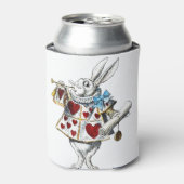 White Rabbit Alice Wonderland Hearts Blikjeskoeler (Blikje Voorkant)