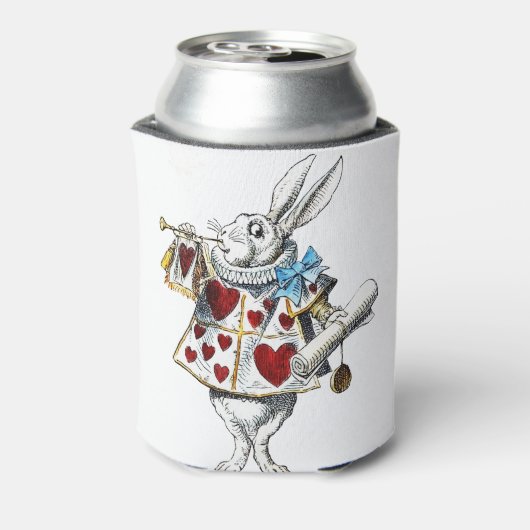 White Rabbit Alice Wonderland Hearts Blikjeskoeler (Blikje Achterkant)